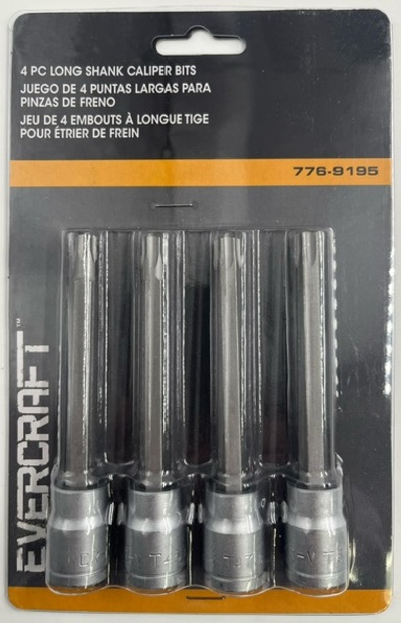 Evercraft 776-9195 Long Shank 4pc. 3/8" Drive Torx Bit Socket Set 4" Length