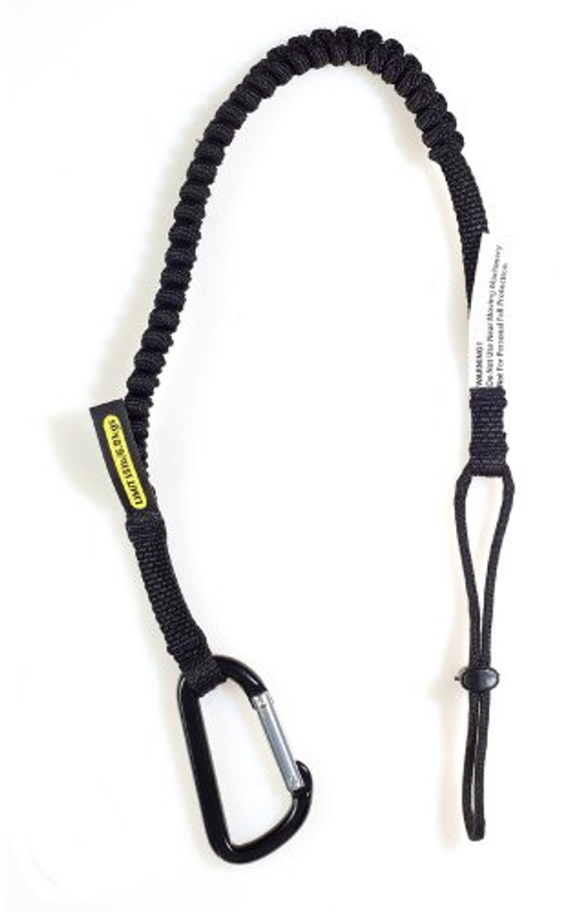 Gear Keeper Carabiner-Fixed Heavy Tool Lanyard, 44in L, Black, 15lb, Aluminum (TL1-3008)