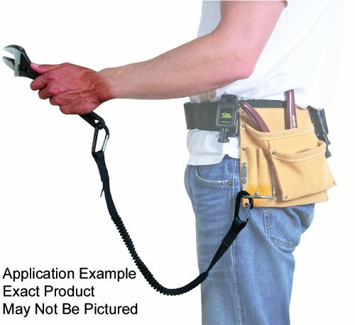 Gear Keeper Carabiner-Fixed Heavy Tool Lanyard, 44in L, Black, 15lb, Aluminum (TL1-3008)