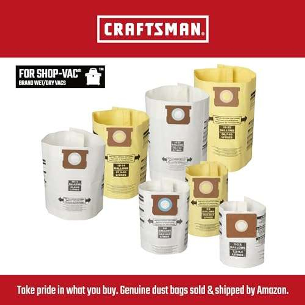 CRAFTSMAN CMXZVBE38765 Foam Sleeve Wet Dry Vac Replacement Vacuum Filter, Washable and Reusable, Wet Application Filter for Most Shop Vac Branded Shop Vacuums