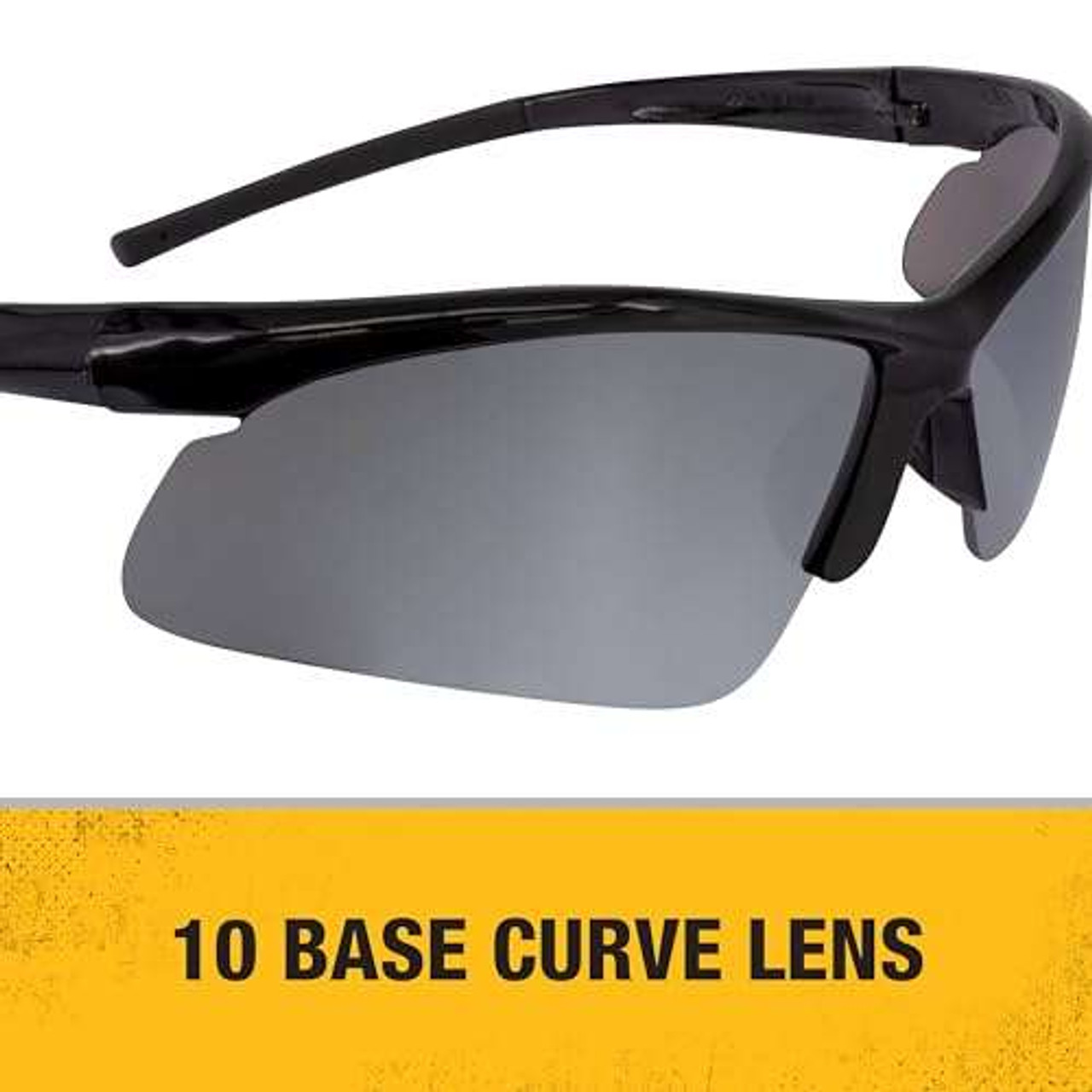 Dewalt DPG51-6C (1-Pair) Radius Silver Mirror 10 Base Curve Lens Protective Safety Glasses