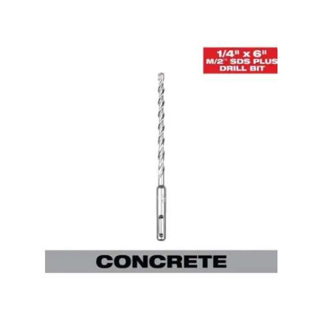 Milwaukee 48-20-8231 1/4" X 6" 2-Cutter SDS Plus MX2 Carbide Drill Bit, Concrete