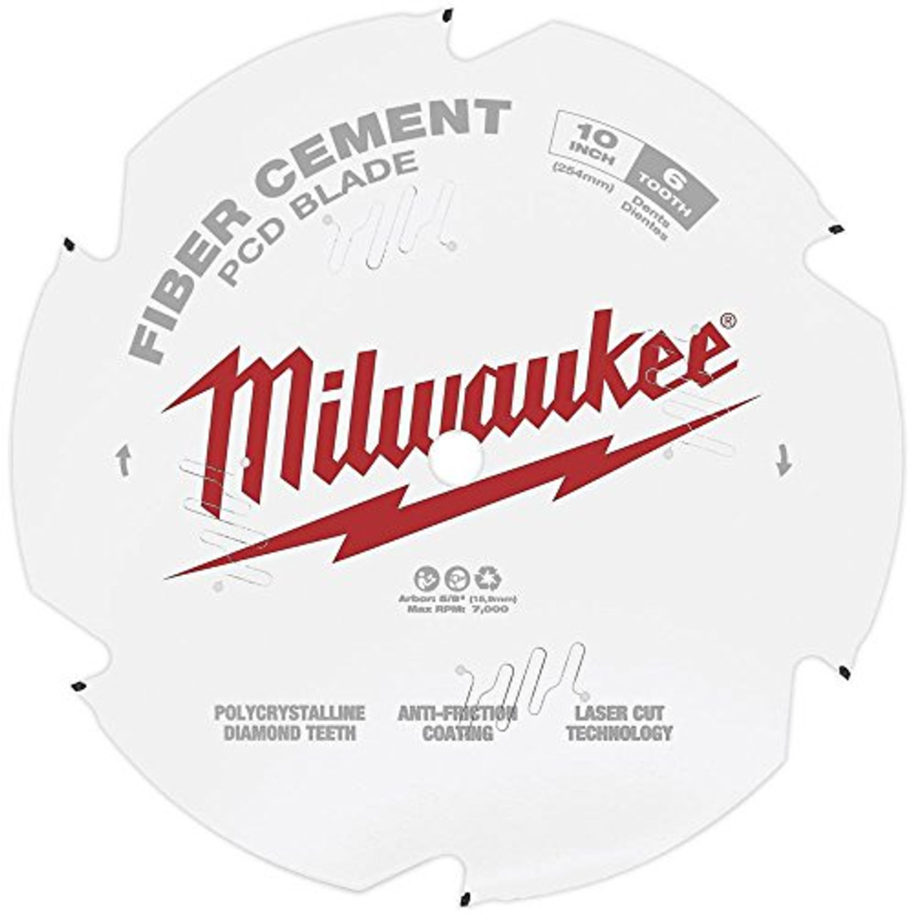 Milwaukee 48-40-7010 10" x 6T PCD Circular Saw Blade Fiber Cement