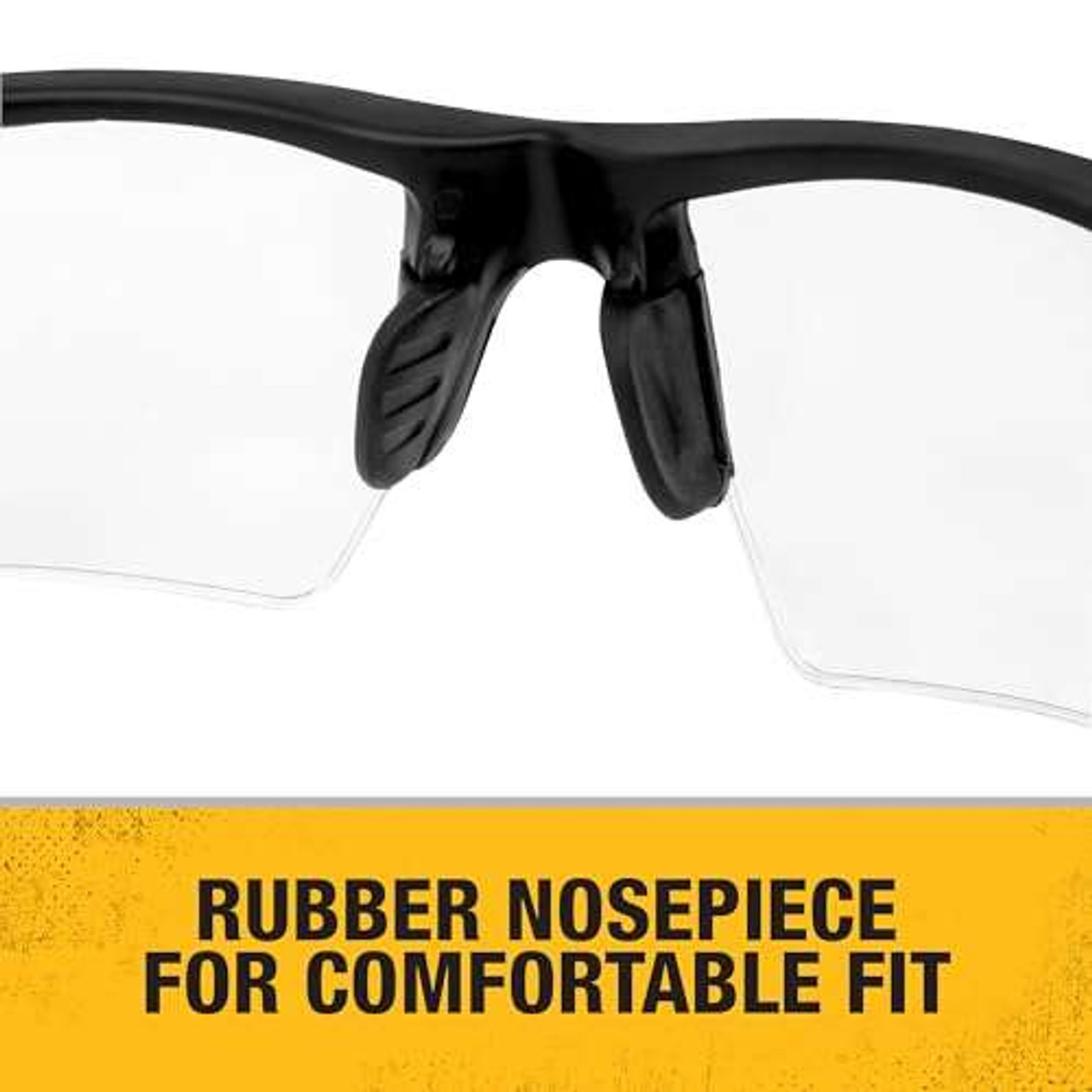 DEWALT (1-Pair) Unisex DPG100 Half Frame Comfort Fit Protective Eyewear Black Frame Clear Lens