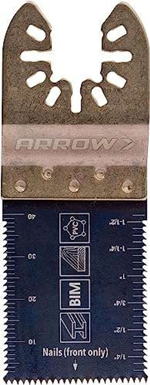 Arrow OSCTRI-1 Bi-Metal Oscillating Tool Sidetooth Plunger Saw Blade for Wood and PVC Pipe, Universal, Fits Most Multitools, Includes Adapter, 1-5/16 Inch