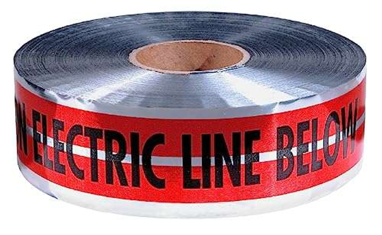 Empire Level 31-107 Magnatec Premium Detectable Underground Tape, Caution Electric Line Below, 3" by 1000', Red