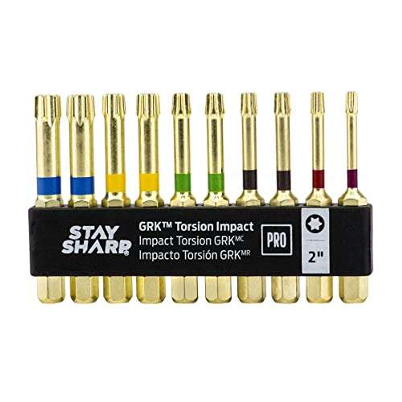 Stay Sharp (10-Pc) 2 in. Assorted Torsion Impact Bit Clip GRK Torx Professional Screwdriver Bit - 76320
