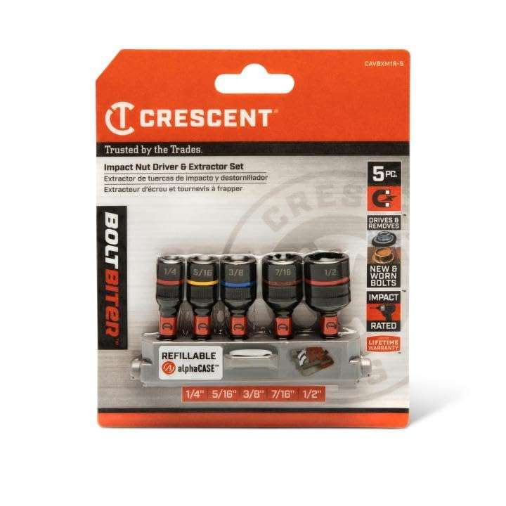 Crescent - 5-Piece Bolt Extractor Set, 1-7/8, Mag, Rail (CAVBXM1R-5)