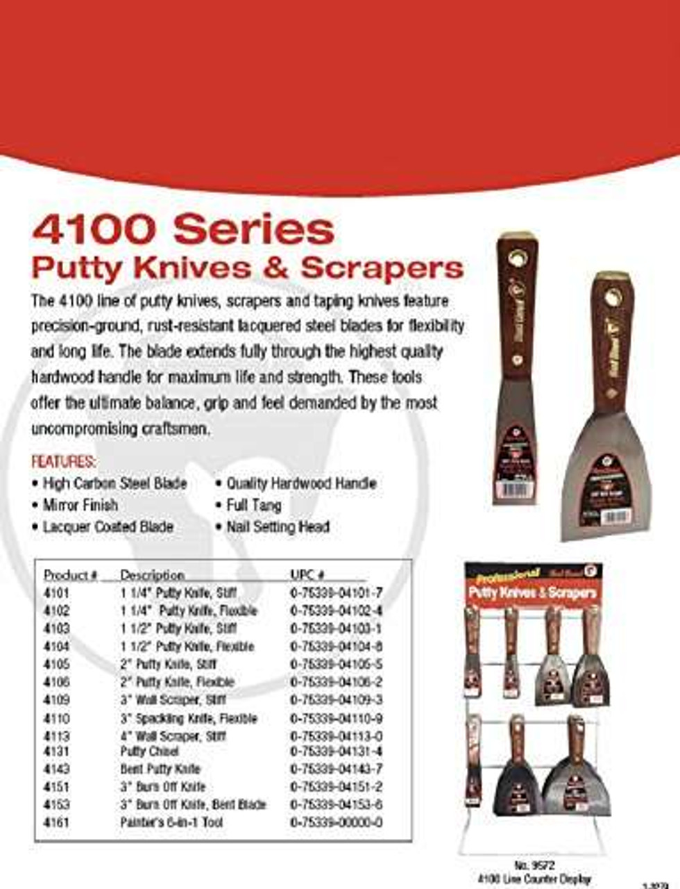 Red Devil 4110 Spackling Knife, 3", Brown/Grey