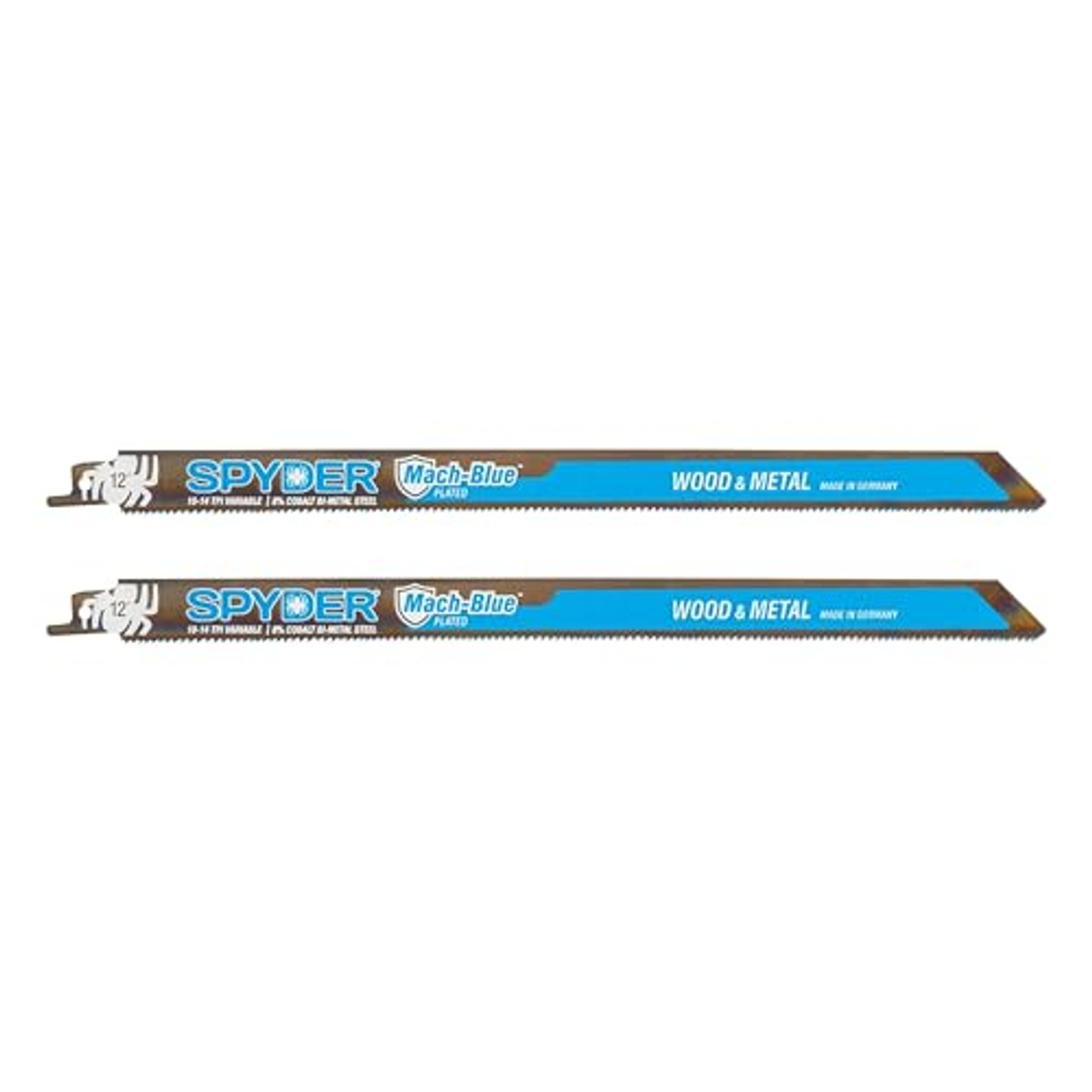 Spyder (2-Pack) 12-Inch Reciprocating Saw Blade, for Nail-Embedded Wood, Steel, and More, 10-14TPI, (200324)