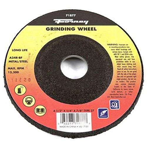TSR DSP171012 17’10“ #12 Forney 71877 Grinding Wheel with 7/8-Inch Arbor, Metal Type 27