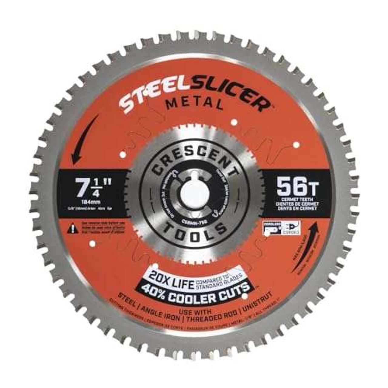 Crescent 7-1/4" x 56-Tooth SteelSlicer Thin Metal Circular Saw Blade (CSBMN-756)
