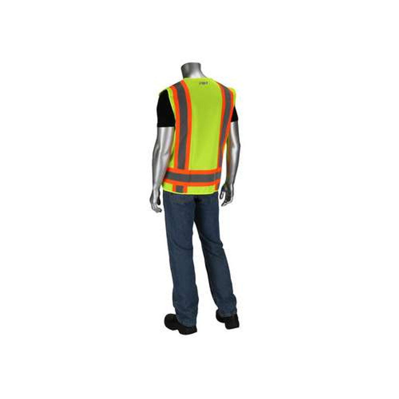 PIP 302-0505-LY/XL High-Visibility Vest, 5 Point Breakaway, ANSI 107 Class 2 Type R, Size XL - Hi-Vis Yellow