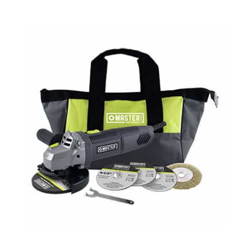 Master Mechanic 103723 Angle Grinder Kit, 6-amp Motor, 4-1/2-In., With Accessories - Quantity 1