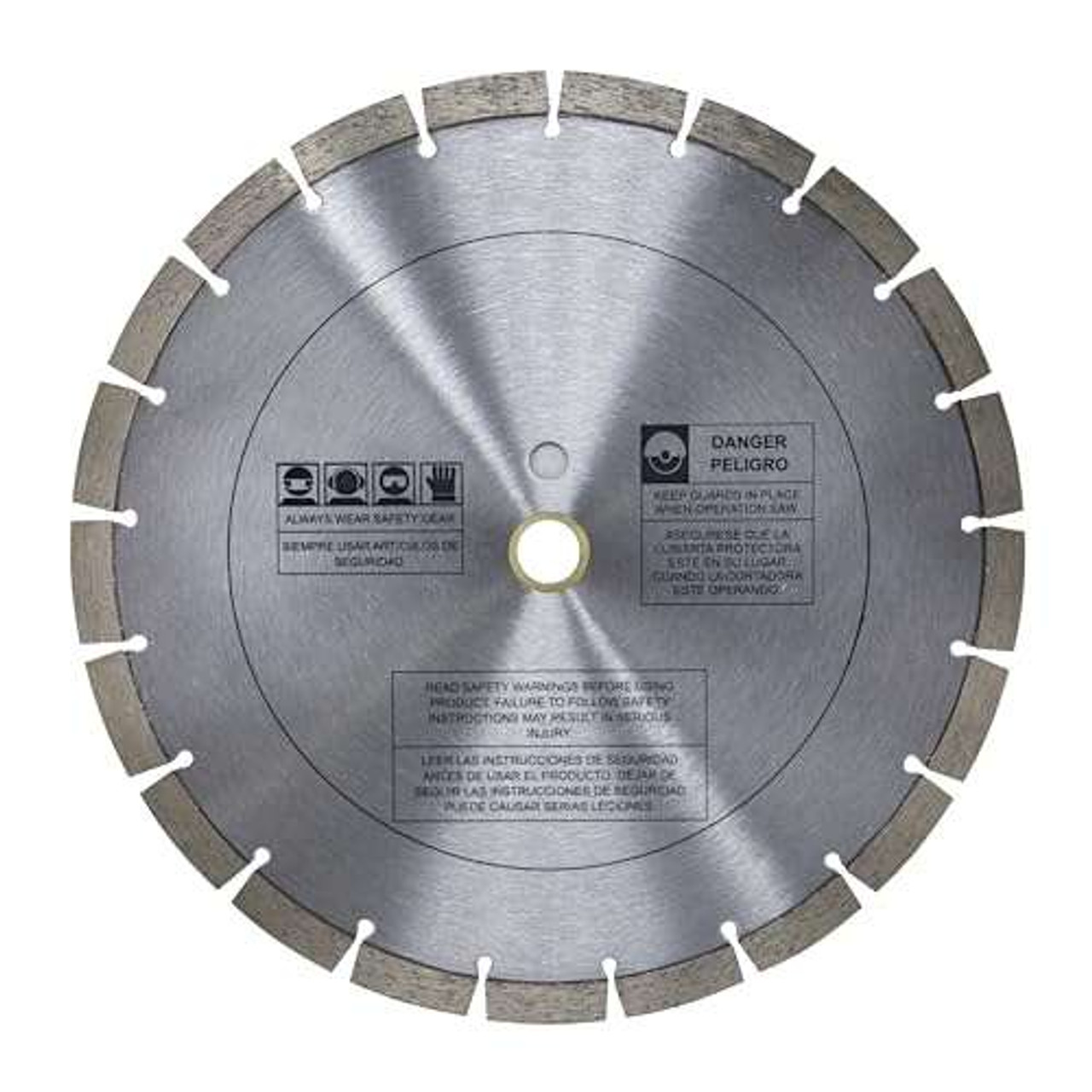 Omega 12-Inch General Purpose Segmented Diamond Blade, Wet/Dry Use, 14mm Segment Height, for Block, Brick, Concrete, Pavers, Stone and Roof Tile