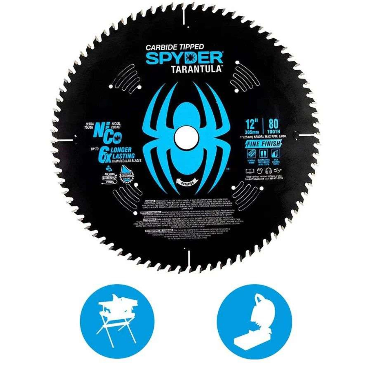 Spyder 13015 12-Inch 80-Tooth TCT Fine Circular Saw Blade