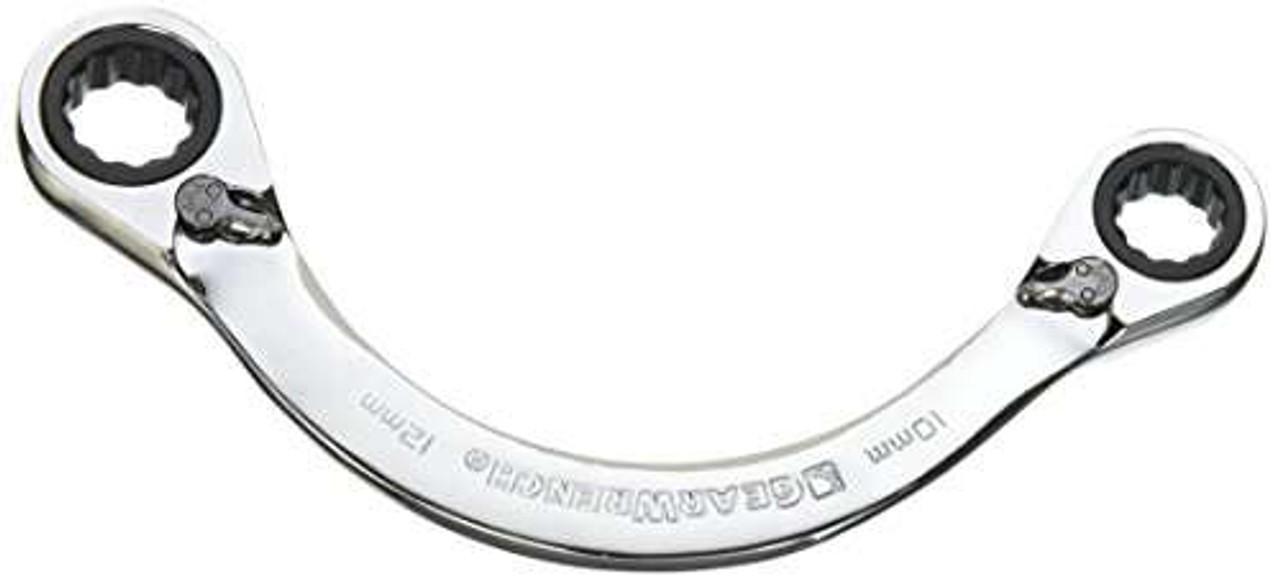 GEARWRENCH 12 Pt. Half-Moon Reversible Double Box Ratcheting Wrench, 10mm x 12mm (EHT9851)