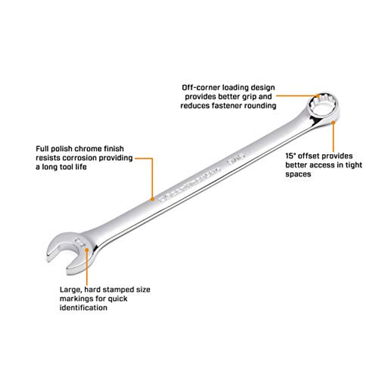 GEARWRENCH 12 Pt. Long Pattern Combination Wrench, 18mm - 81675