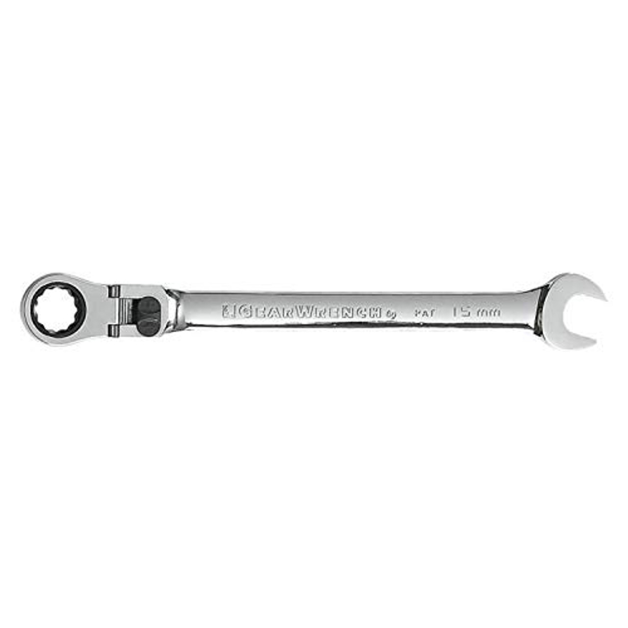 GEARWRENCH XL Locking Flex Head Ratcheting Combination Wrench 15mm, 12 Point- 85615