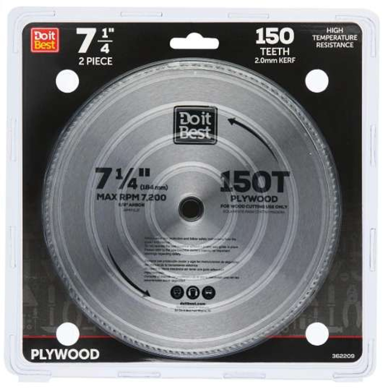 Do it Best, (1-Blade) 7-1/4", 150T, Saw Blade For Cutting Plywood (362209)