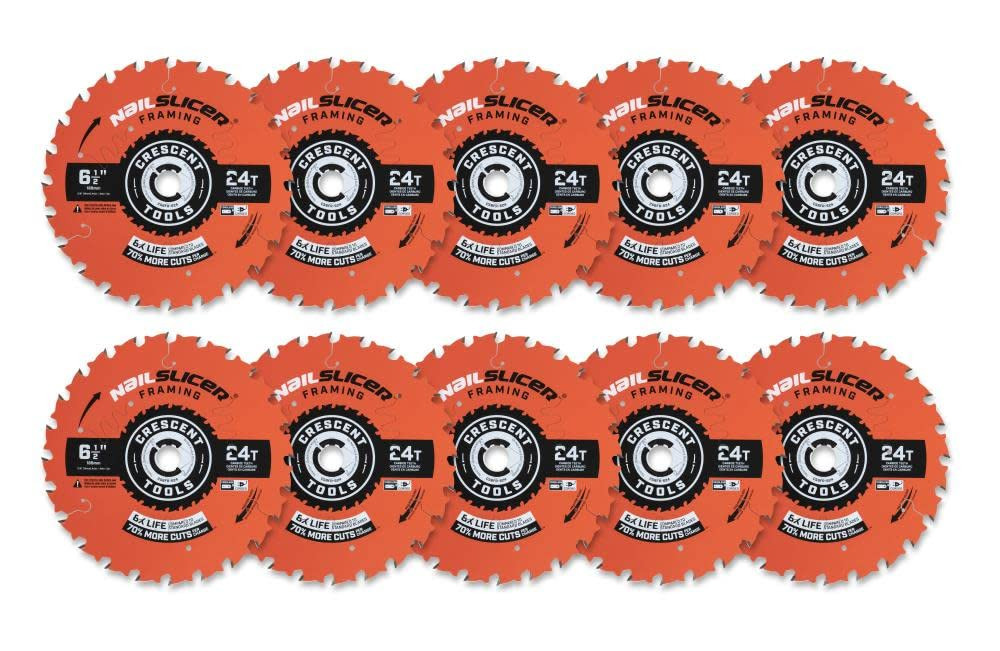 Crescent (1-Blade) Nail Slicer Framing Circular Saw Blade BLD 6-1/2" 24T - CSBFR-624