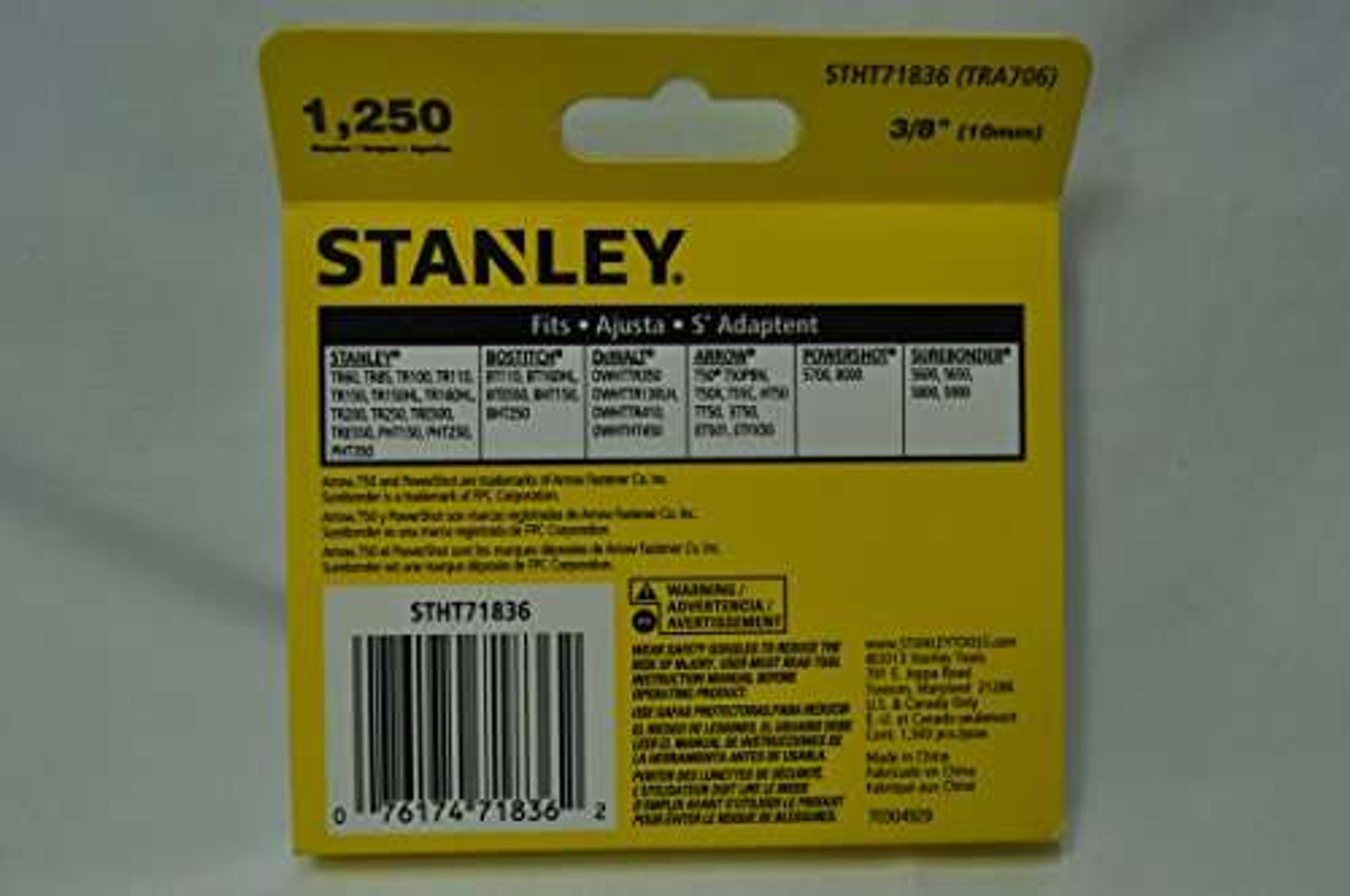 Stanley (1,250-Pack) 3/8 in. Steel Heavy Duty Staples