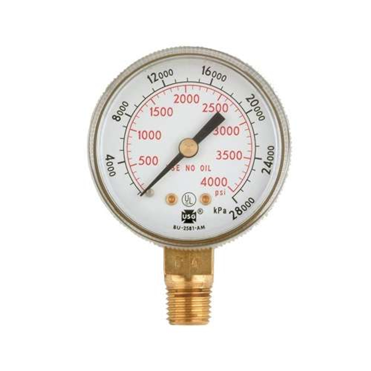 Harris qty. 1 , 400psi ACETYLENE GAUGE 2" Diameter Contents for Empty-Full White Face Replacement Gauge (4300750)