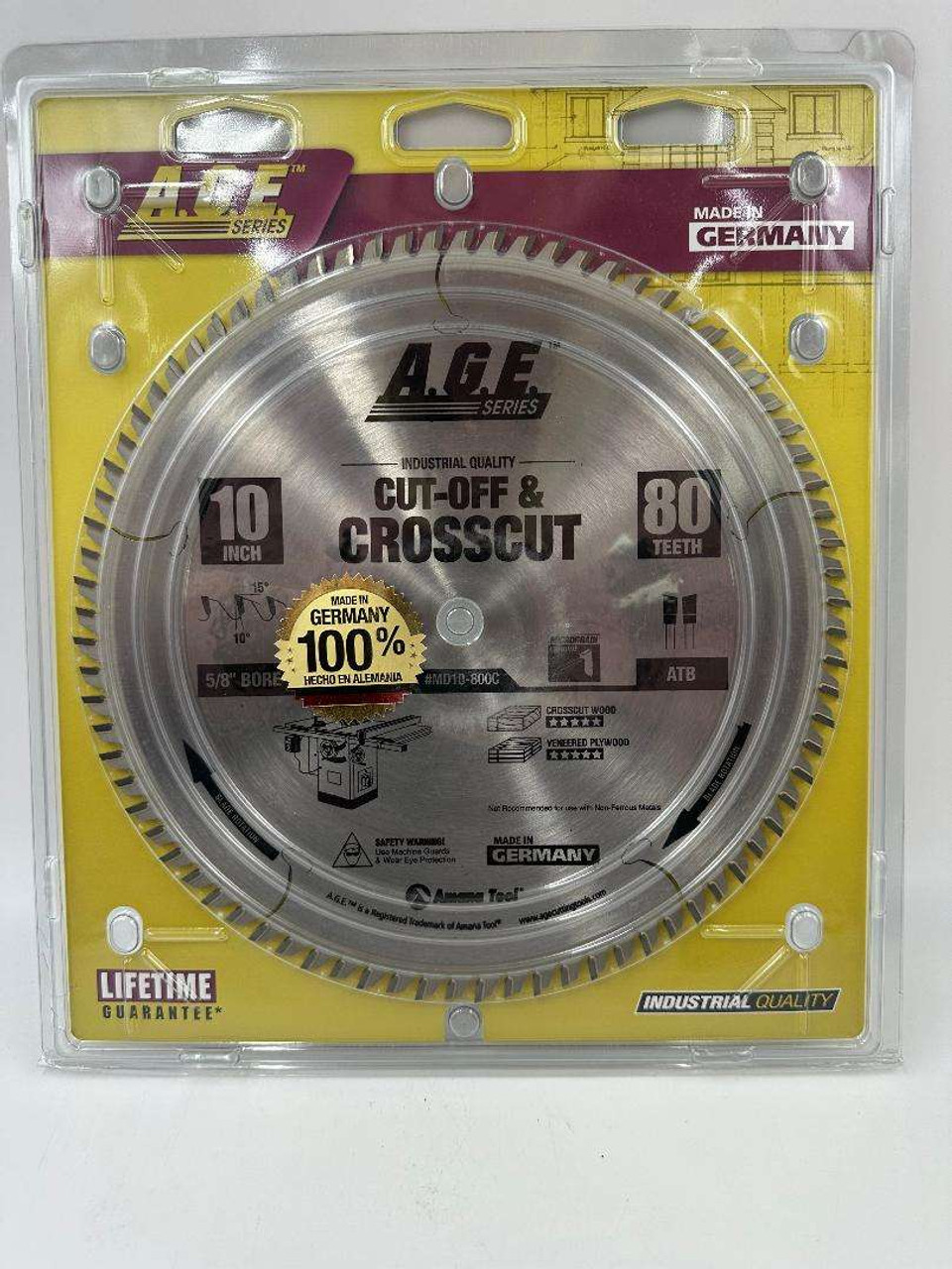 A.G.E. Series (1 per pack) Cut-Off & Crosscut 10" x 80 teeth, Atb 5/8" Bore (MD10-800C)