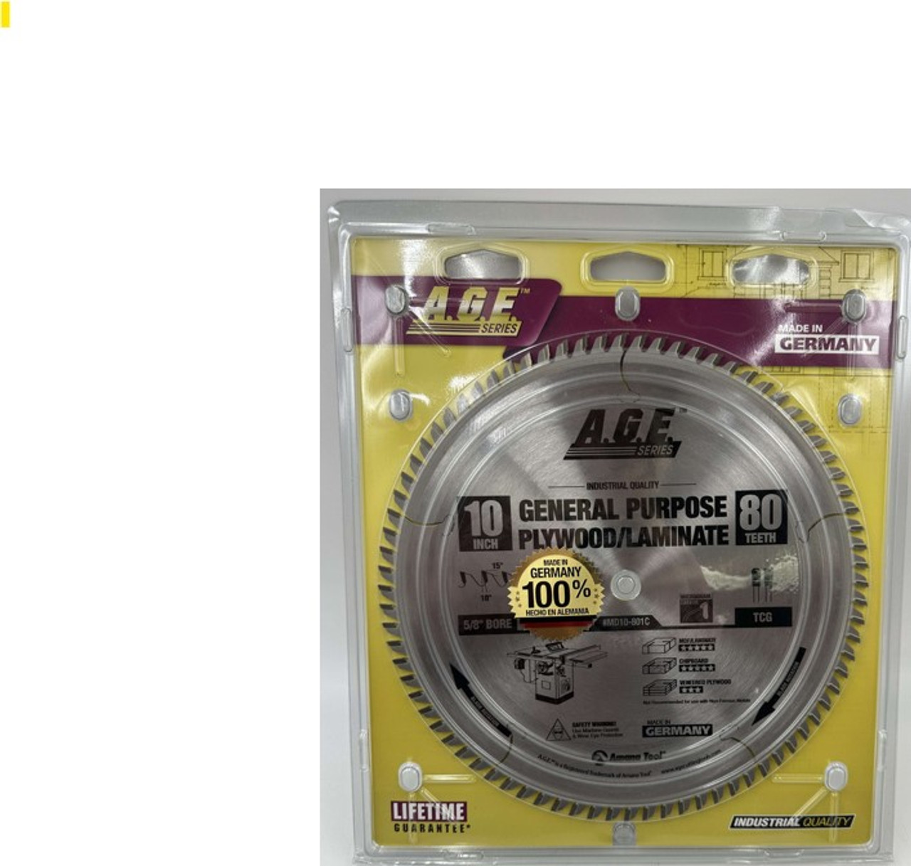A.G.E. Series  (1 per package) Laminate 10" x  80 teeth, 5/8" Bore (MD10-801C)