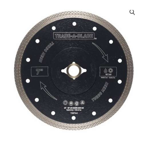 Norske Tools LTD (1 per Pack) 7" Continuous Rim, Turbo Mesh, 5/8" -7/8" with Diamond ARBOR size Trade-A-Blade (TDBP242)