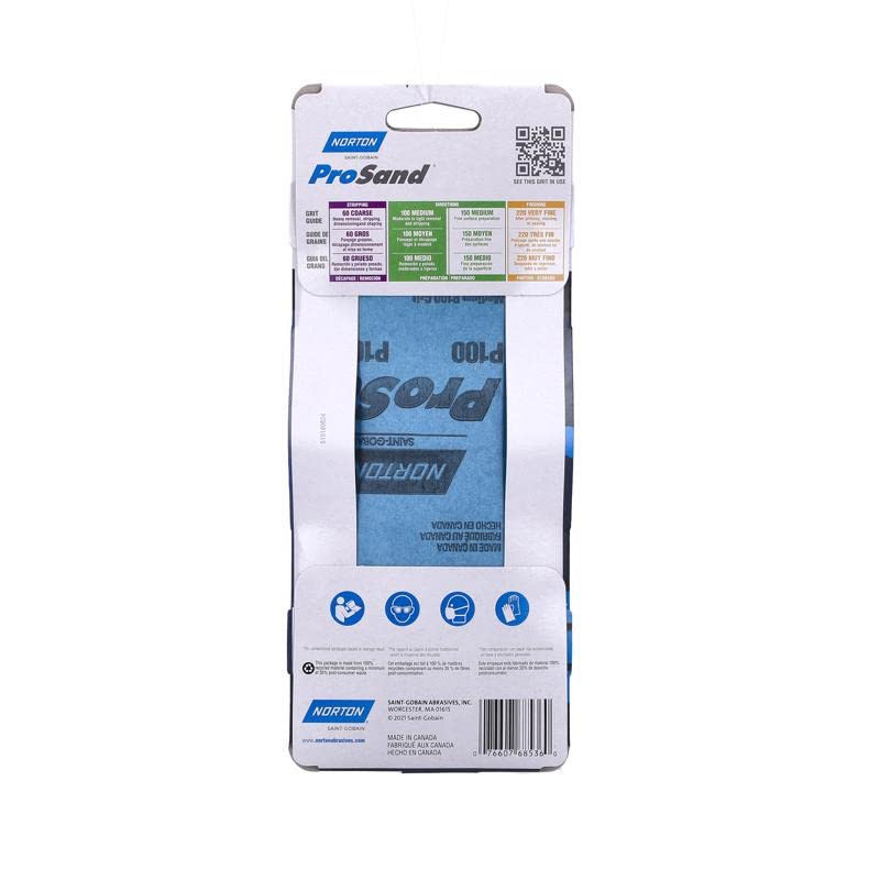 Norton ProSand 6-Pack Smoothing 100GRT Sheets 3-2/3" x 9" (68536)