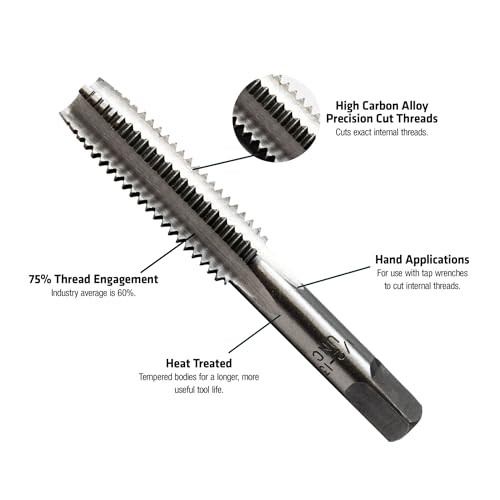 Century Drill & Tool (2 pc combo) Plug Tap and Drill, 1/2-13NC, High Carbon Alloy, Precision Cut Threads (95411)