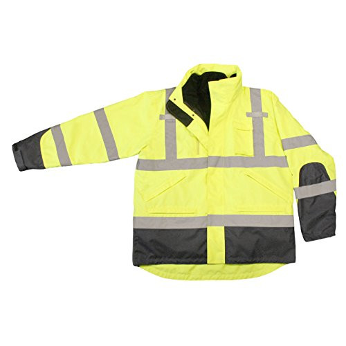 Radians Industrial Safety Jacket (Qty 1) 3-in-1 Weatherproof Parka with Removable Fleece Jacket (SJ410B-3ZGS-4X)
