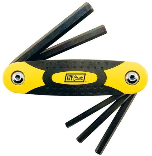 IVY Classic 5-Piece Folding Hex Key Set, SAE Inch, Power Pro Grip Handle, 17004