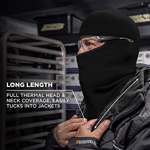Balaclava, (One Size) Winter Face Mask, Thermal Black Fleece, Ergodyne N-Ferno 6821