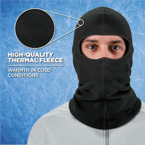 Balaclava, (One Size) Winter Face Mask, Thermal Black Fleece, Ergodyne N-Ferno 6821