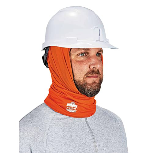 Ergodyne Chill-Its 6487 (One Size) Cooling Neck Gaiter, Multiple Ways to Wear Headband or Face Mask,Orange,