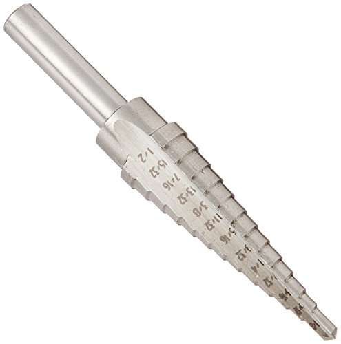 Enkay 358-C 1/8-Inch - 1/2-Inch Step Drill, 1/4-Inch Shank, Carded, Titanium Coated