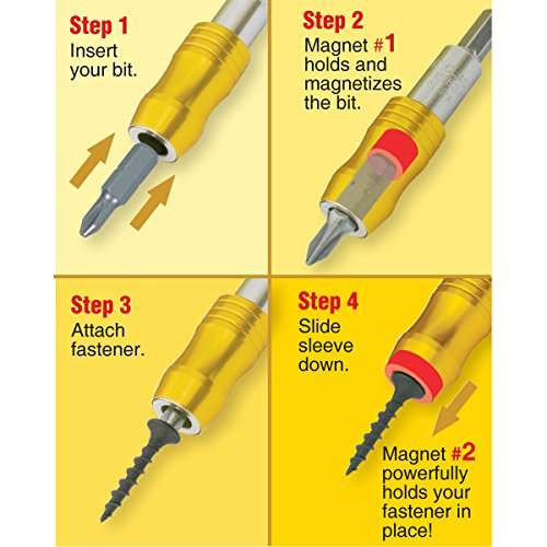 IVY Classic 44628 1/4 x 3" Mega-Magnetic Bit Holder, Impact Plus, 1/Card