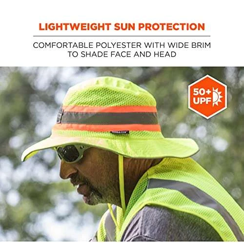 Ergodyne( Large-X-Large) unisex adult Hi Vis Ranger Sun Hat Microfiber, Lime