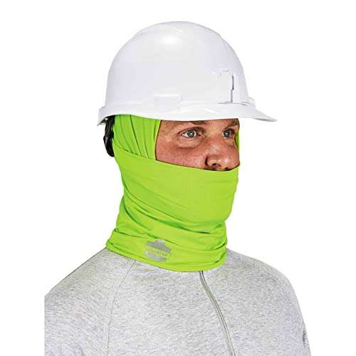 Ergodyne - Chill-Its 6487-0 (One Size) Cooling Neck Gaiter, Multiple Ways to Wear Headband or Face Mask, Hi-Vis Lime
