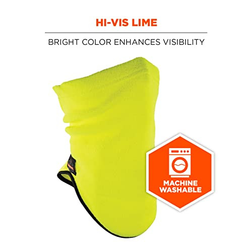 Ergodyne (One Size) N-Ferno Winter Neck Gaiter, Thermal Fleece, High Visibility Lime 6960HV