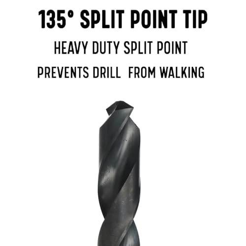 Drill America (12-Pack), 5/32" High Speed Steel Heavy Duty Split Point Stub Drill Bit  DWDST5/32, Black Oxide