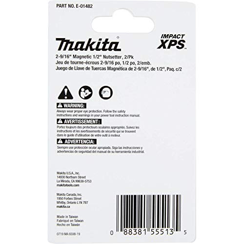 Makita (2 Pack) E-01482 Impact XPS™ 2-9/16" Magnetic 1/2" Nutsetter