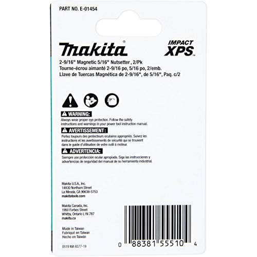 Makita (10 Pack) E-01513 Impact XPS™ 2-9/16" Magnetic 3/8" Nutsetter , Bulk