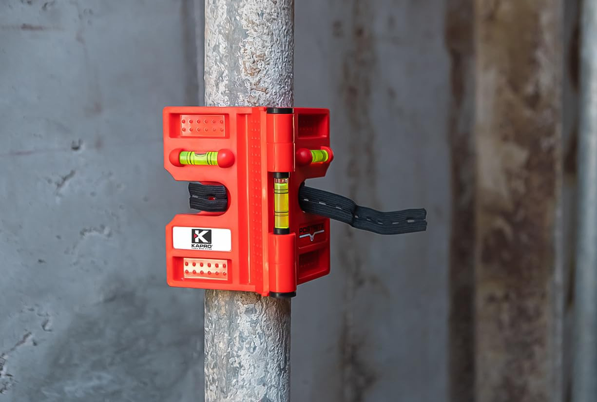 Kapro - 340 Postrite Post Level - Adjustable Folding Post Level - For Use on Posts and Pipes - Includes Strap and 3 Vials - Magnetic