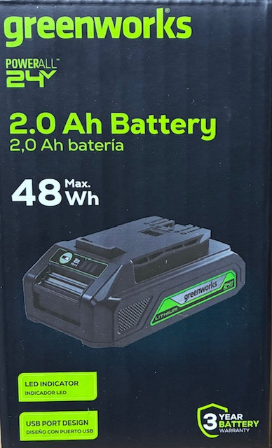 Greenworks 24V 2.0Ah Lithium-Ion Battery (Genuine Greenworks Battery / 125+ Compatible Tools)