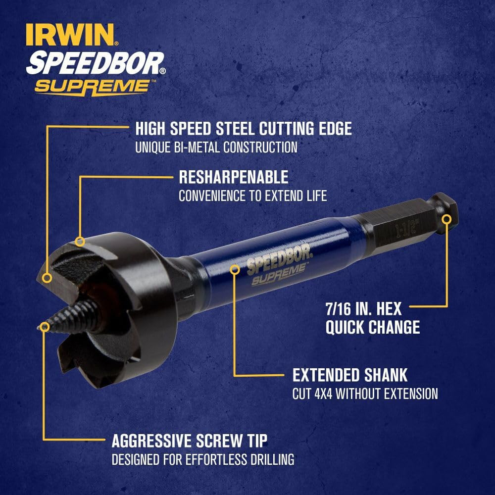 Irwin Tools Self-Feed Bit 1-1/2In Speedbor Supreme IWAX2005