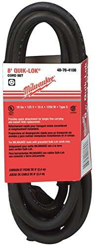 Milwaukee Electric (48-76-4108) - 8 FT. QUIK-LOK TWIST STYLE 18 GAUGE PLUG CORD