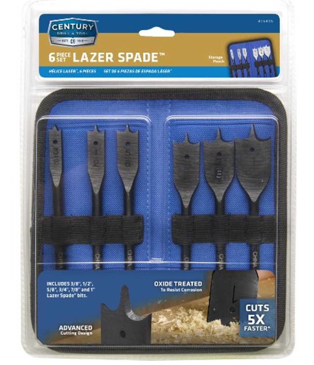 Century Drill and Tool 36406 Lazer Spade Bit Set, 6 Piece